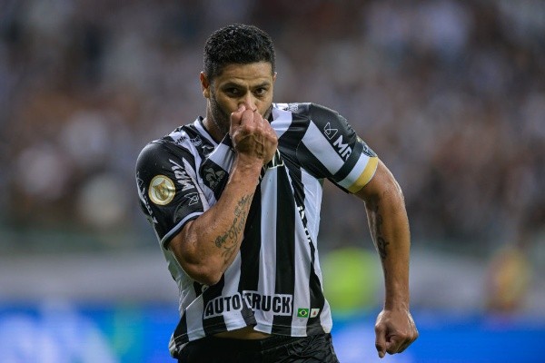Pedro Vilela/Getty Images/ Hulk comemorando gol pelo Atlético-MG. 