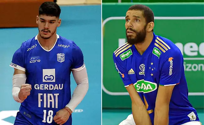 Foto: Orlando Bento/Minas e Agência i7/Cruzeiro - Honorato e Wallace são armas de Minas e Cruzeiro para final da Superliga