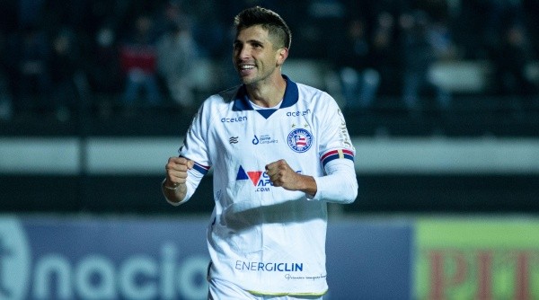 PR - Ponta Grossa - 11/06/2022 - BRASILEIRO B 2022, OPERARIO X BAHIA - Lucas Mugni jogador do Bahia comemora seu gol durante partida contra o Operario no estadio Germano Kruger pelo campeonato Brasileiro B 2022. Foto: Joao Vitor Rezende Borba/AGIF