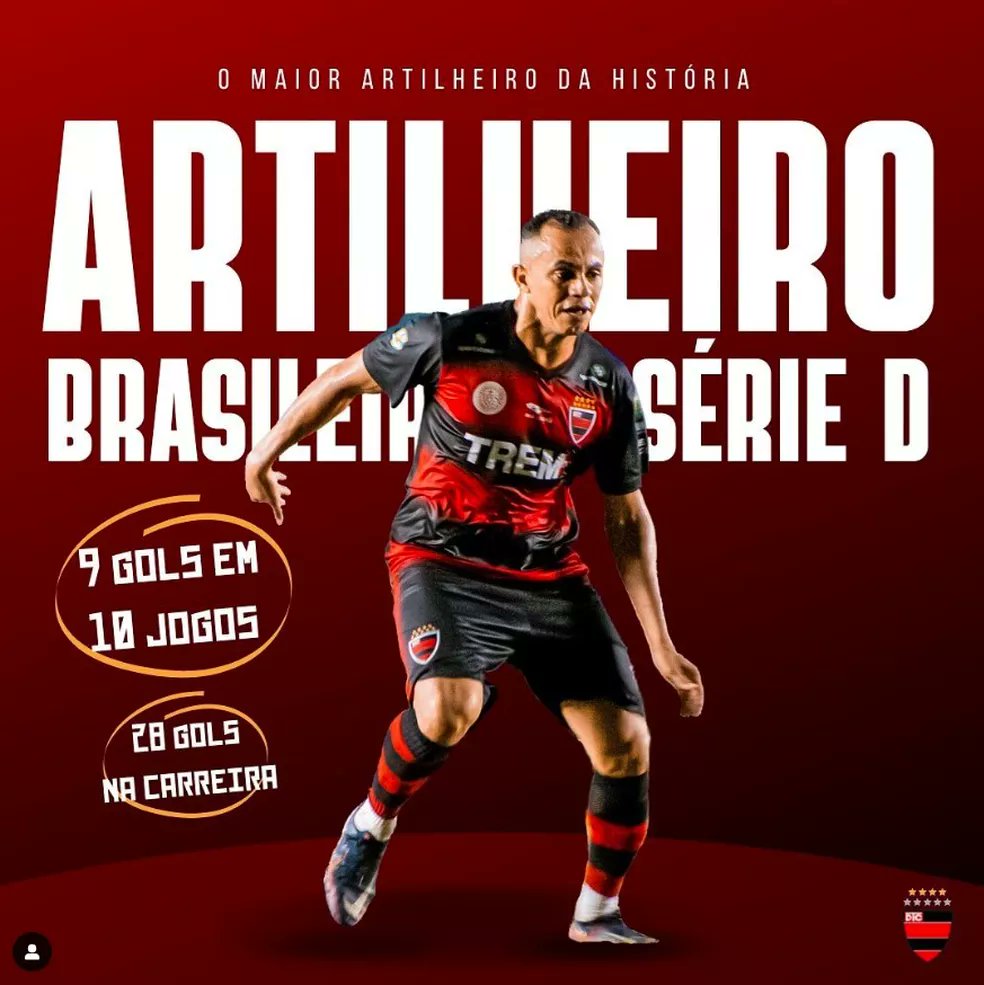 Foto: Divulgação/TDC – Aleilson jogou com Adriano no Flamengo.