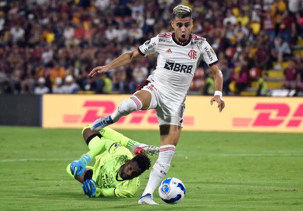 Foto: Guillermo Legaria/Getty Images – Andreas Pereira marcou tento da vitória do Flamengo diante do Tolima pela Libertadores