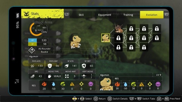 Exemplo do Agumon seguindo o Karma Moral (Reprodução/BANDAI NAMCO)