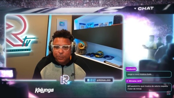 Foto: Cortes RonaldoTV [OFICIAL]/YouTube – Ronaldo admite que perdeu gol de Edu pela velocidade