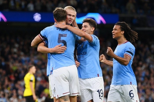 Foto: Michael Regan/Getty Images – Haaland comemora gol do Manchester City