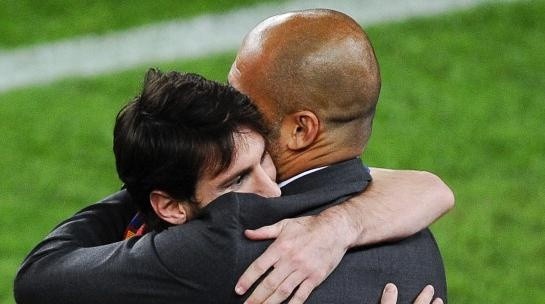 oto: David Ramos/Getty Images - Messi e Guardiola trabalharam juntos no Barcelona
