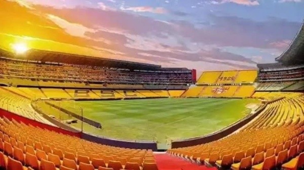 Divulgação/Barcelona/EQU/ Estádio Monumental Isidro Romero Carbo. Divulgação/Barcelona/EQU/ Estádio Monumental Isidro Romero Carbo.