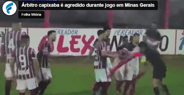 Foto: Reprodução/ Árbitro agredido em jogo de futebol em Minas Gerais. 