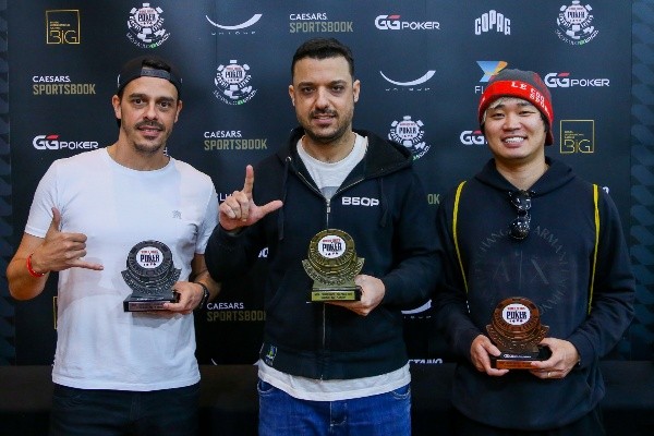 Pódio PLO (Foto: Rafael Terra/WSOP Brazil)
