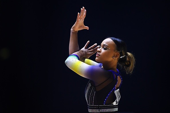 Rebeca durante a sua apresentação na final do solo.      Créditos: Laurence Griffiths/Getty Images