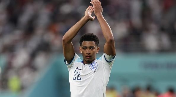 Foto: Richard Heathcote/Getty Images - Jude Bellingham marcou um dos gols da goleada da Inglaterra sobre o Irã Foto: Richard Heathcote/Getty Images - Jude Bellingham marcou um dos gols da goleada da Inglaterra sobre o Irã