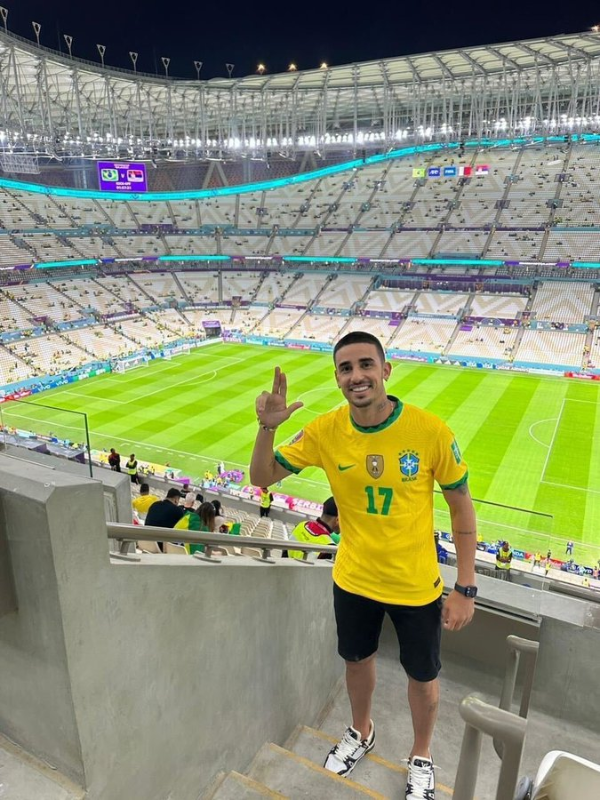 Thiago Galhardo no jogo do Brasil (Foto: Divulgação/Redes Sociais/Thiago Galhardo)