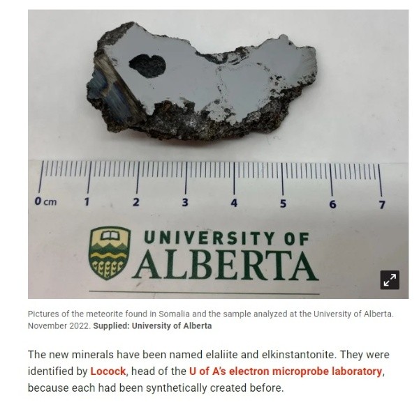 Meteorito foi descoberto pela Universidade de Alberta - Foto: Global News Meteorito foi descoberto pela Universidade de Alberta - Foto: Global News