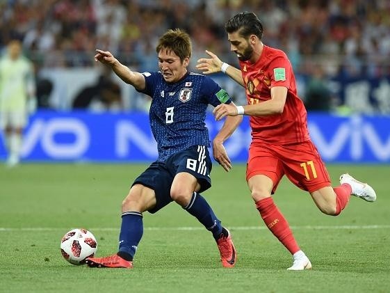 Dmitry Lebedev/Isosport/MB Media/Getty Images – Japão e Bélgica se enfrentando nas oitavas na Copa do Mundo da Rússia em 2018