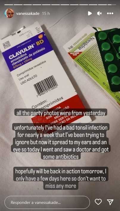 Os remédios de Vanessa (Foto: Reprodução instagram oficial Vanessa Kade @vanessakade)