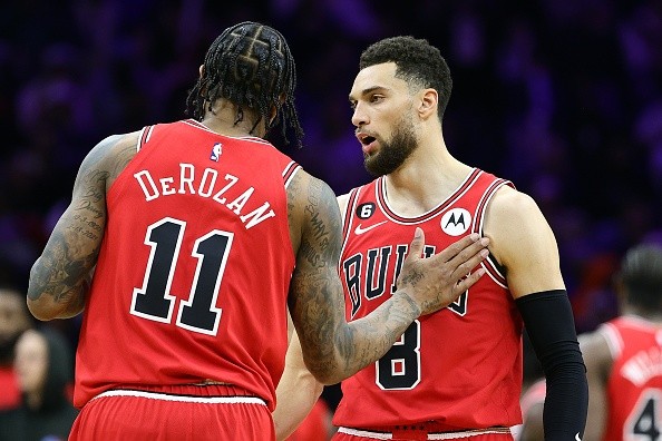 DeRozan e LaVine são os protagonistas do Bulls.     Créditos: Tim Nwachukwu/Getty Images