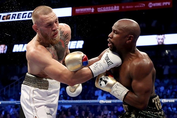 McGregor na luta de boxe contra Mayweather, em 2017.     Créditos: Christian Petersen/Getty Images