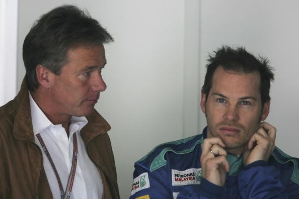 Pollock com Villeneuve, em 2005. Créditos: Mark Thompson/Getty Images